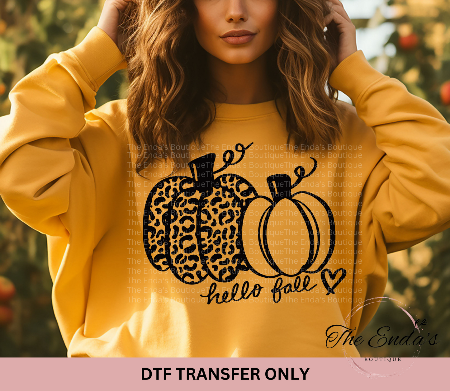 Hello Fall Cheetah Pumpkins DTF Transfer