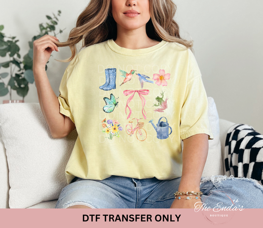 Spring Garden Girl DTF Transfer