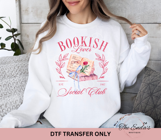 Bookish Lover Social Club DTF Transfer