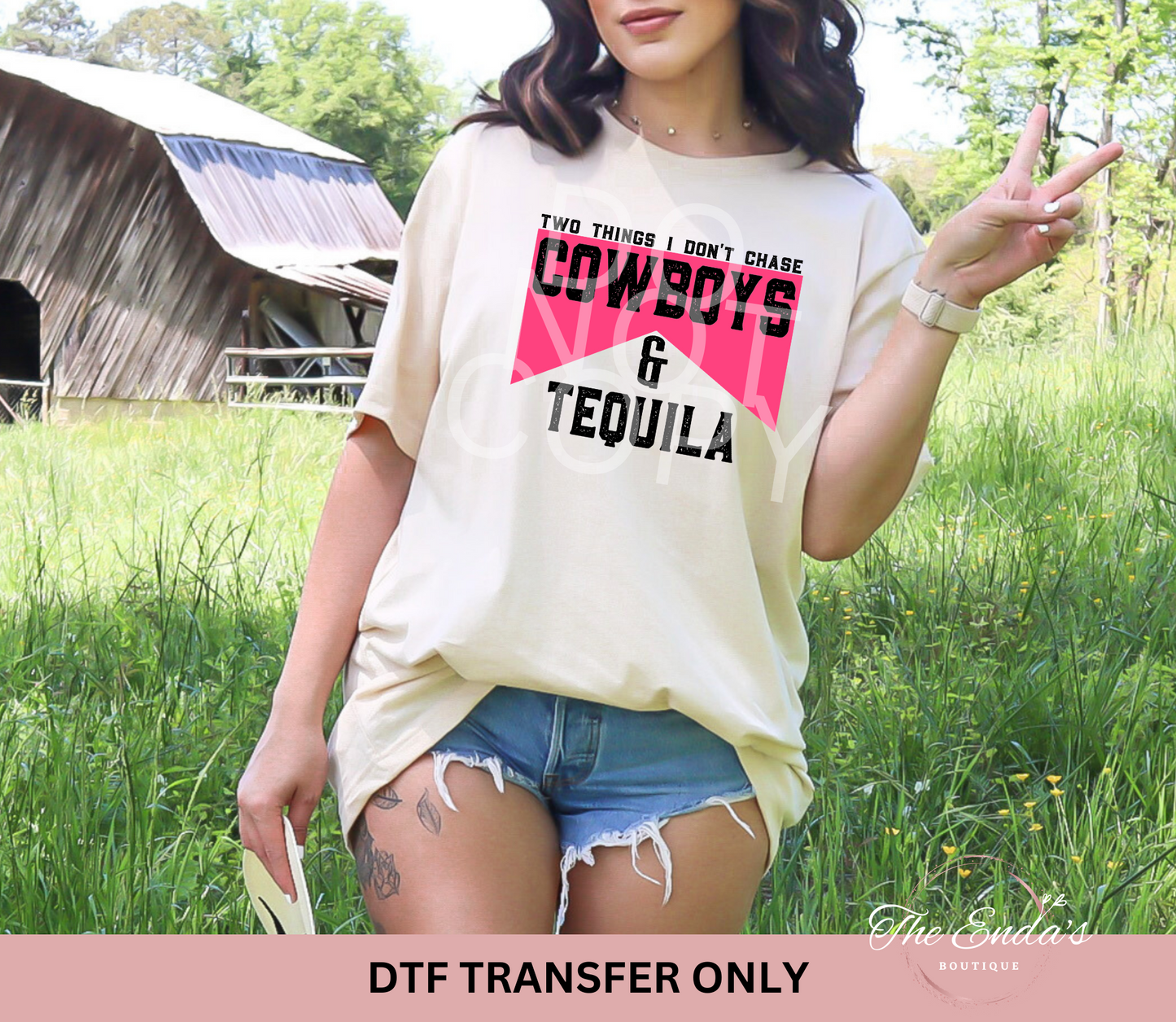 Two Things I Don't Chase (Pink) DTF Transfer