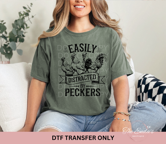 Easily Distracted By Peckers DTF Transfer