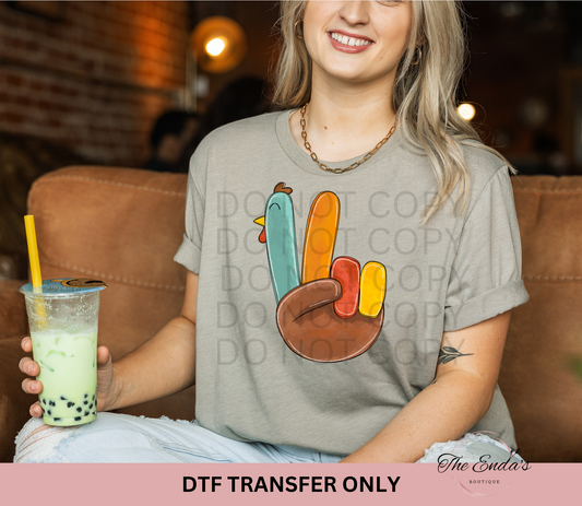 Peace Sign Turkey DTF Transfer