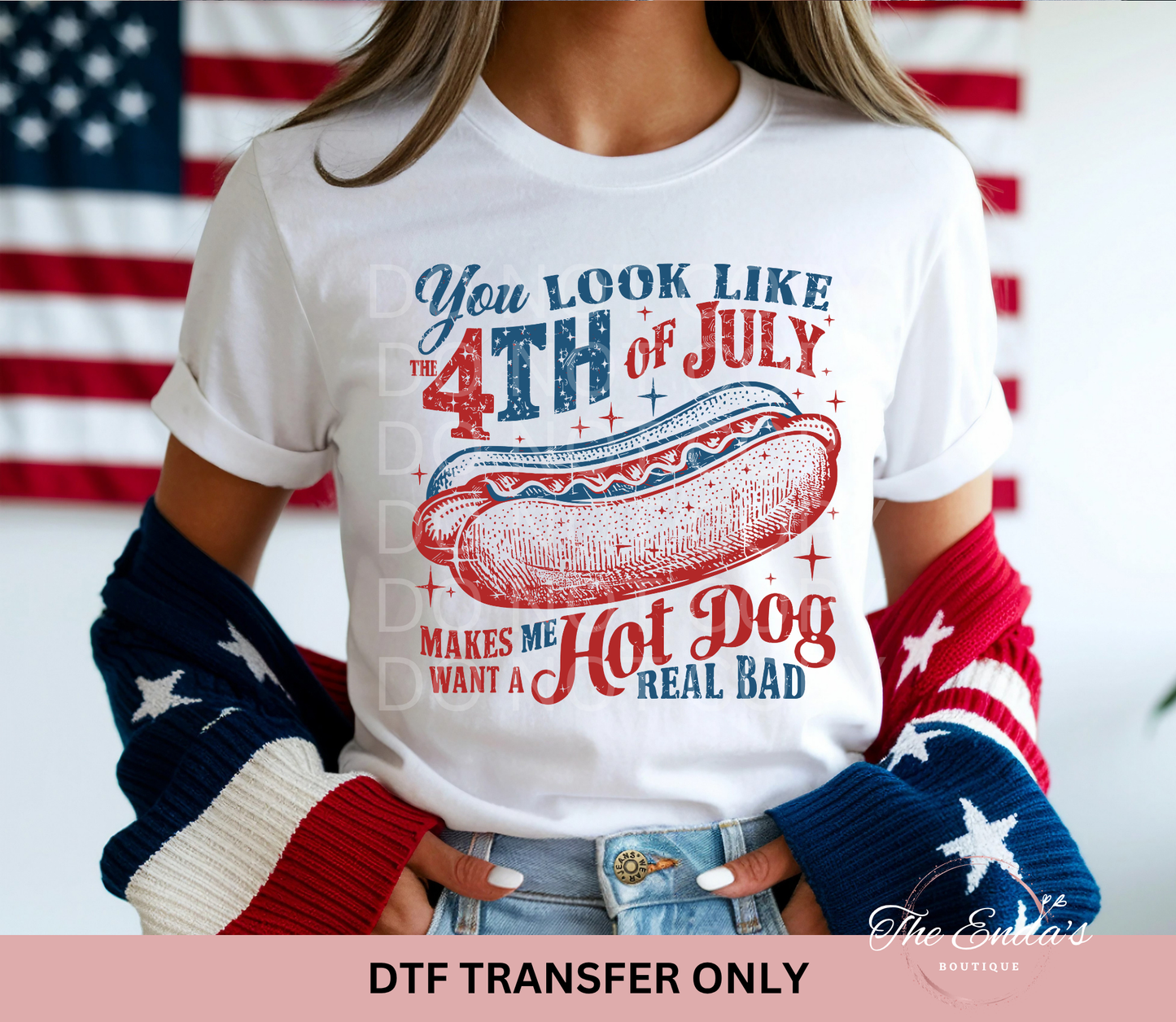 Distressed Makes Me Want A Hot Dog Real Bad DTF Transfer