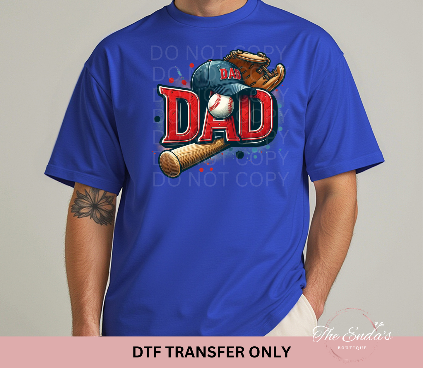 Dad Baseball DTF Transfer