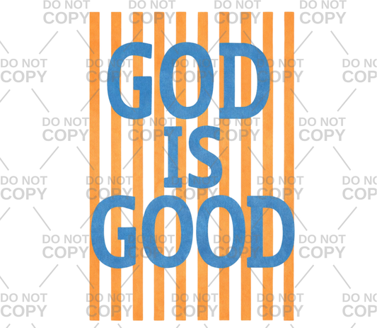Orange Striped God Is Good DTF Transfer