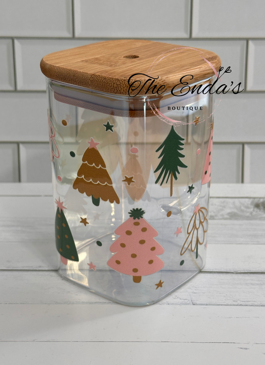 Christmas Trees Square Iridescent Cup