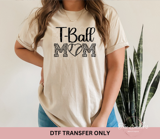 T-Ball Mom Cheetah DTF Transfer