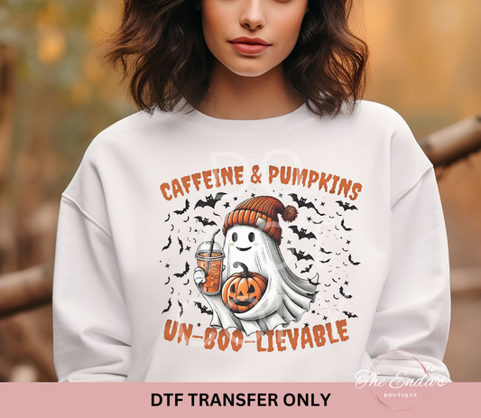 Caffeine & Pumpkins DTF Transfer