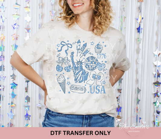 Vintage Independence Day DTF Transfer