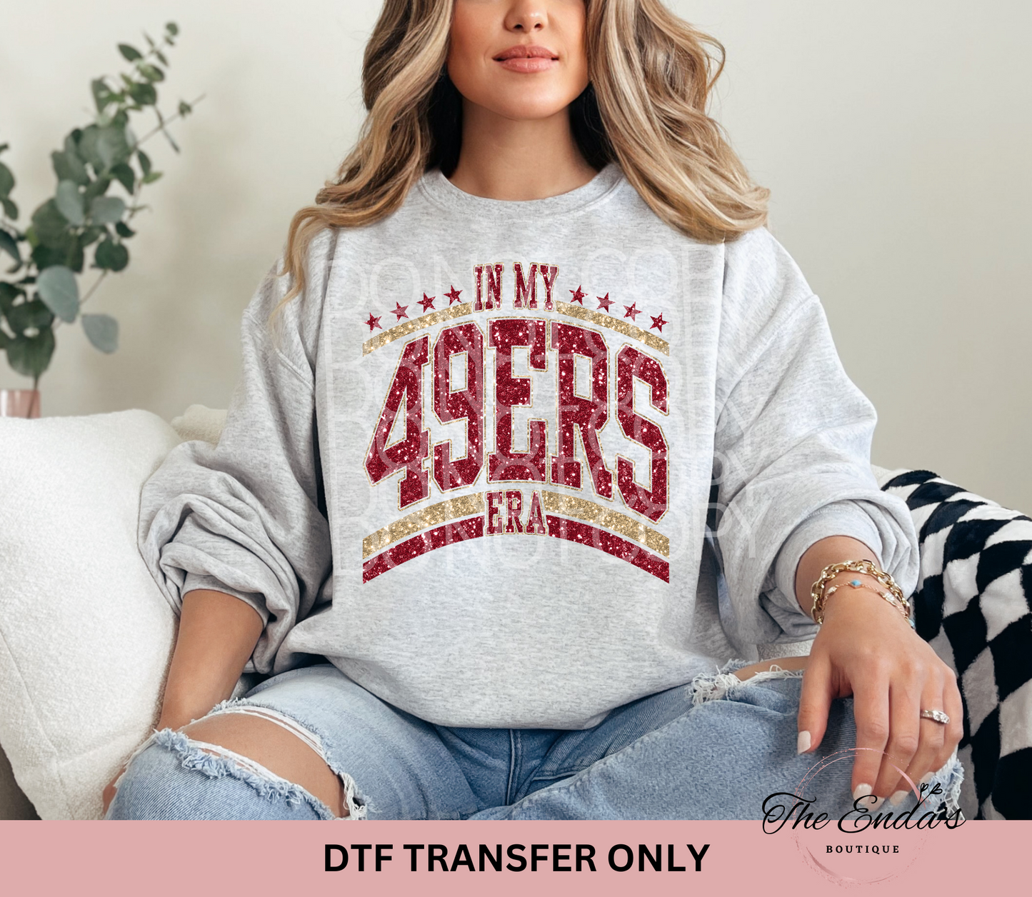 In My 49ers Era Faux Sequin DTF Transfer