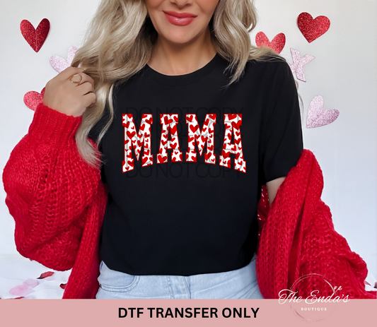 Mama Hearts DTF Transfer