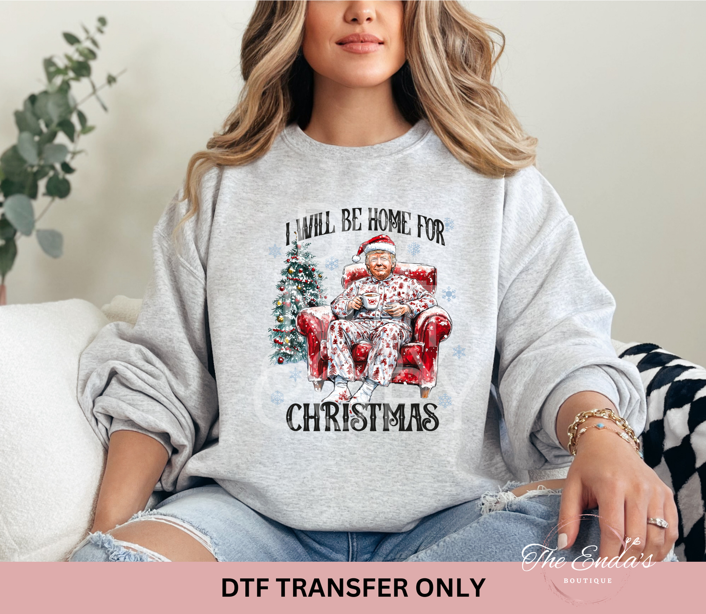 I Will Be Home For Christmas (Red Chair) DTF Transfer