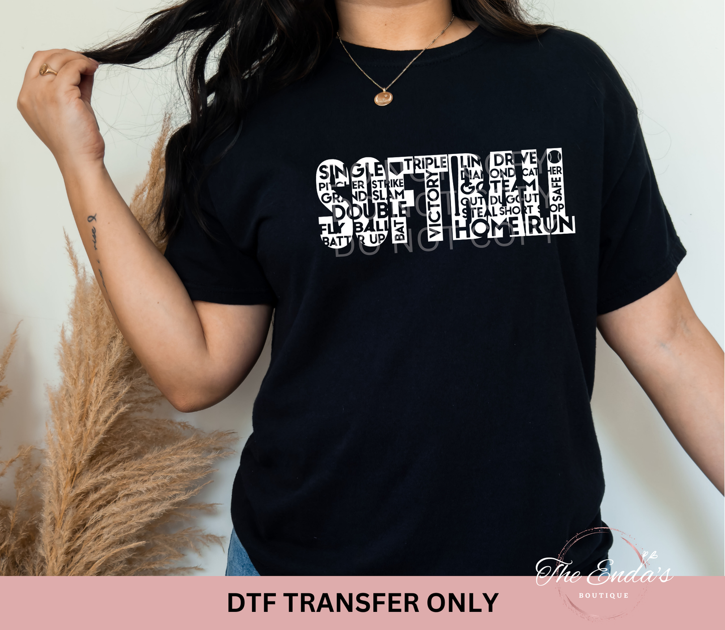 Softball Words DTF Transfer