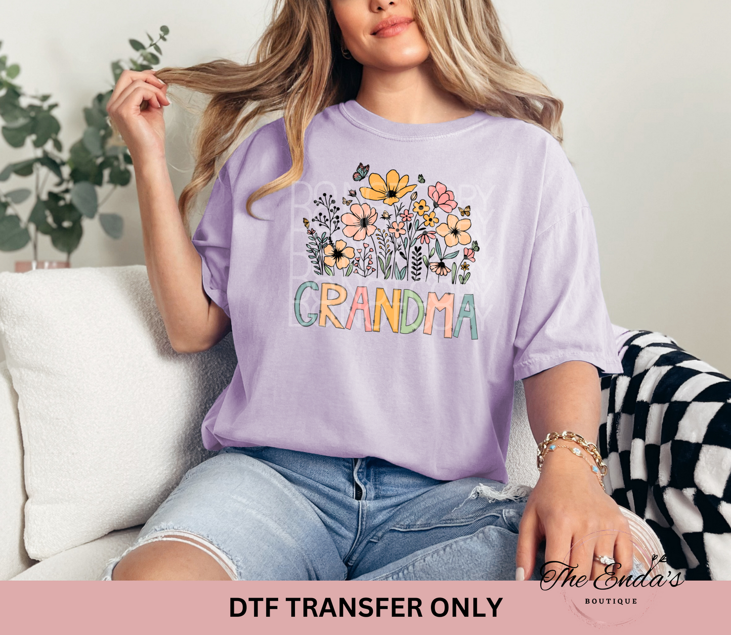 Grandma Flowers DTF Transfer