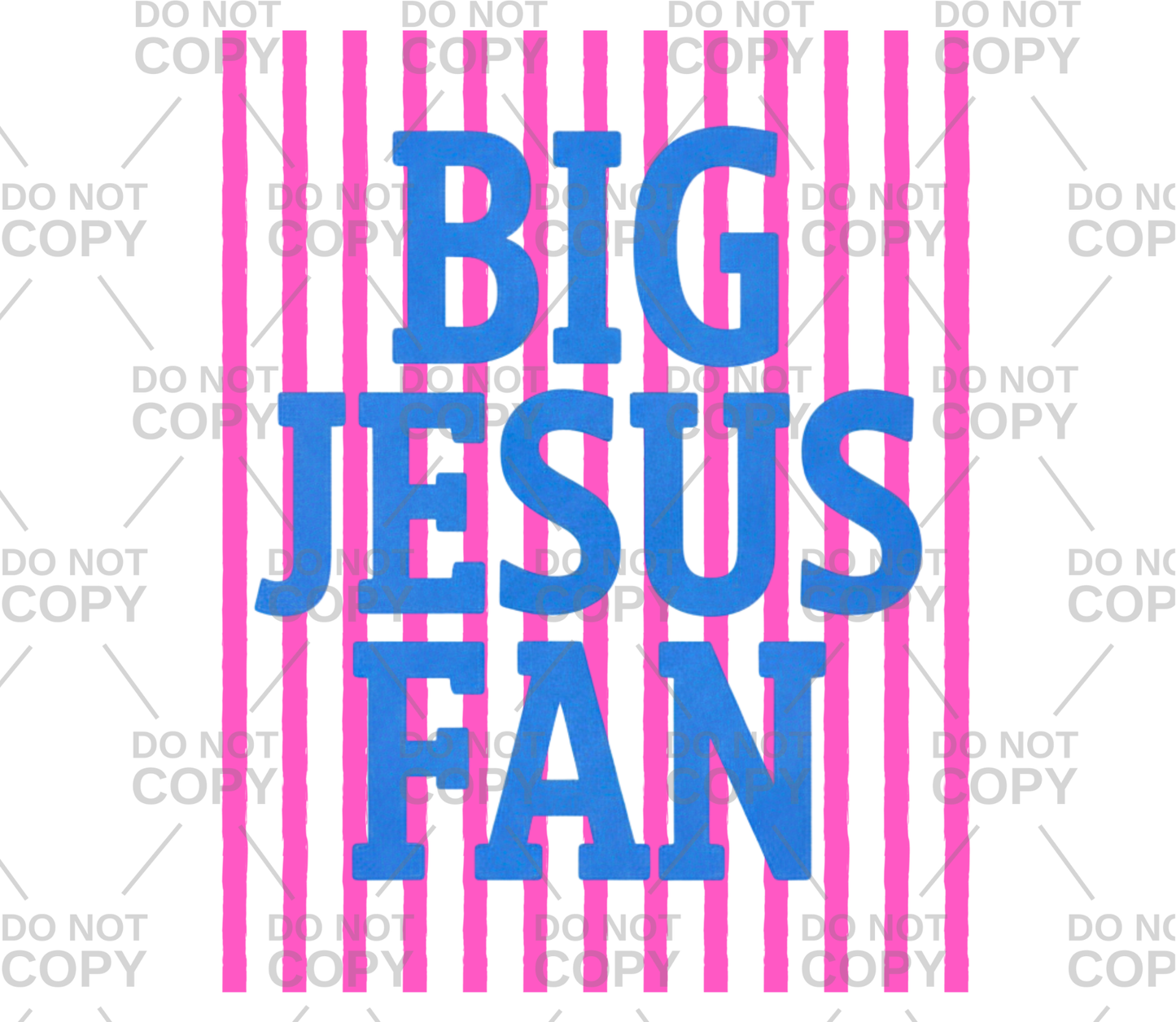 Pink Striped Big Jesus Fan DTF Transfer