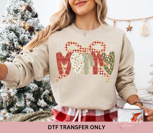 Christmas Pattern Merry Coquette DTF Transfer