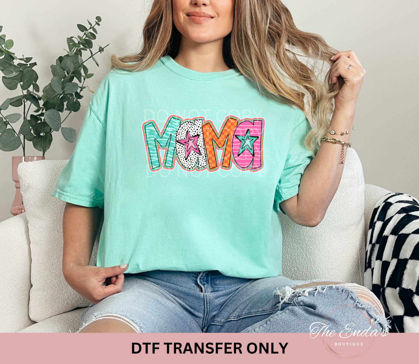 Zebra/Dalmatian Colorful Mama DTF Transfer