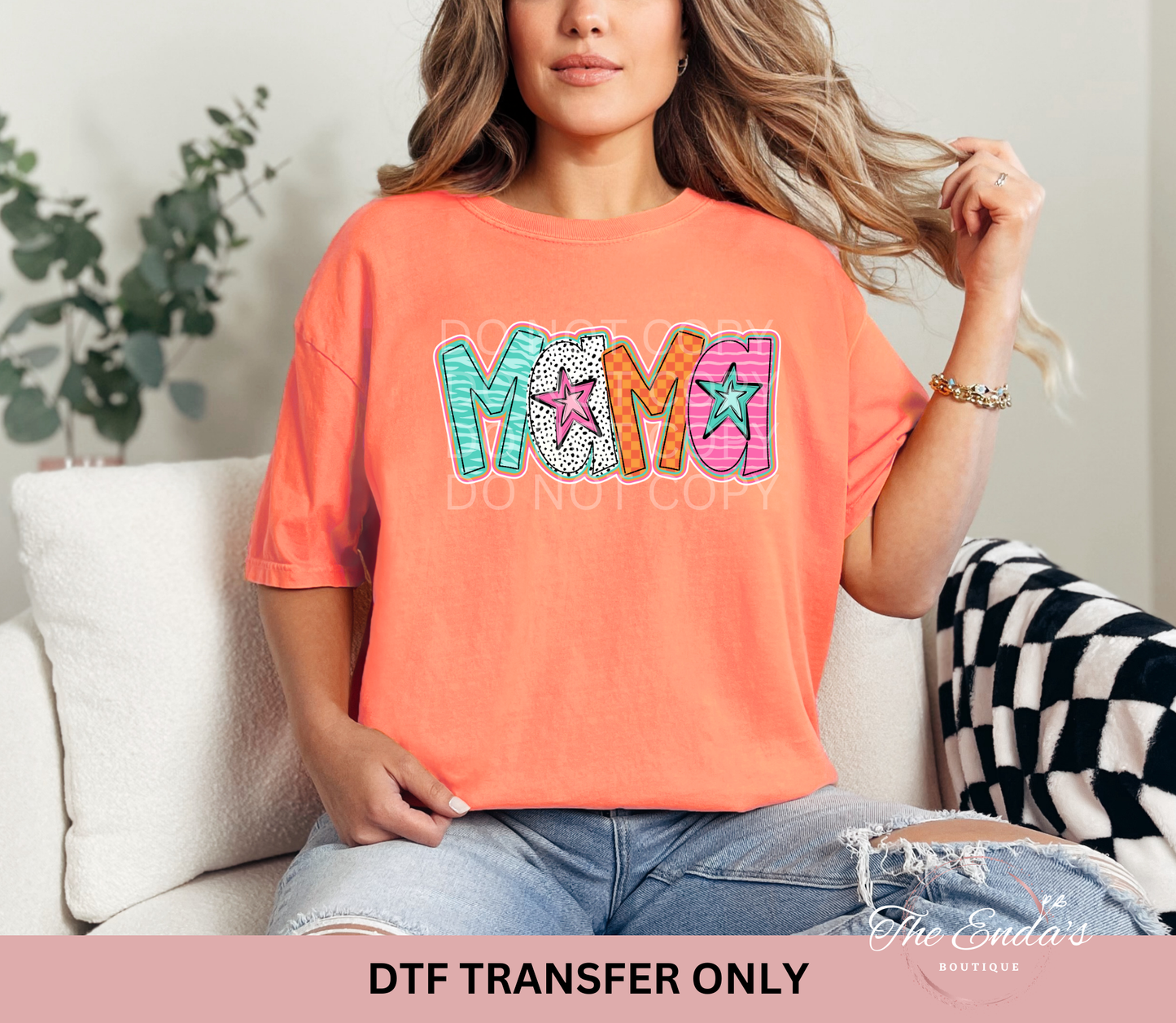 Zebra/Dalmatian Colorful Mama DTF Transfer