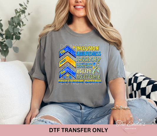 The Lucky Few Down Syndrome Awareness DTF Transfer