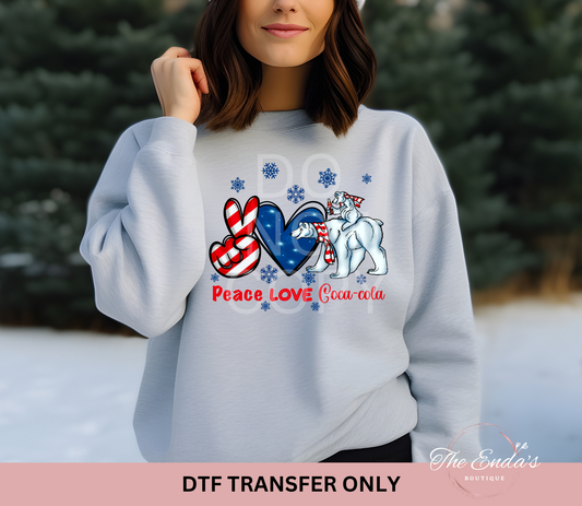 Peace Love Coca Cola DTF Transfer