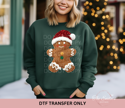 Faux Yarn Gingerbread DTF Transfer