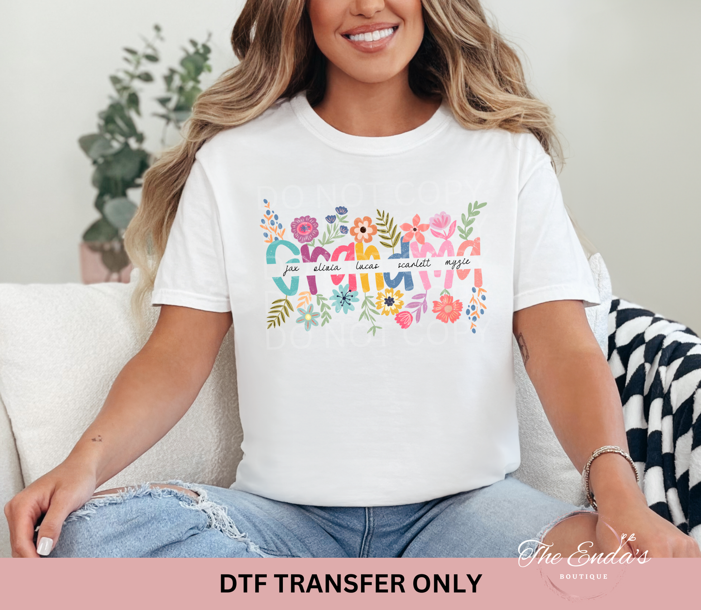 Personalized Floral DTF Transfer