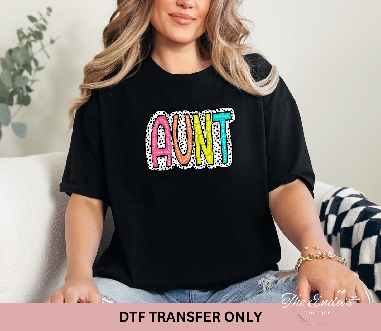 Aunt Dalmatian Dots DTF Transfer