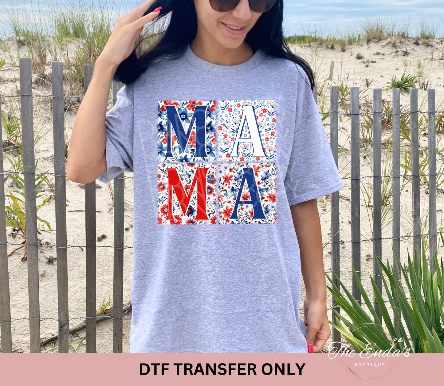 Patriotic Floral Mama DTF Transfer