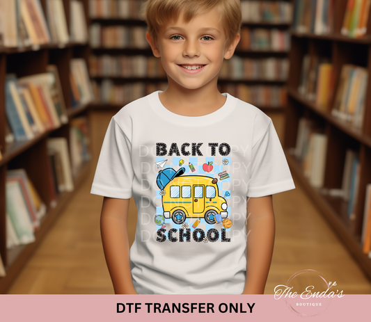 Blue Checkered Back To School DTF Transfer