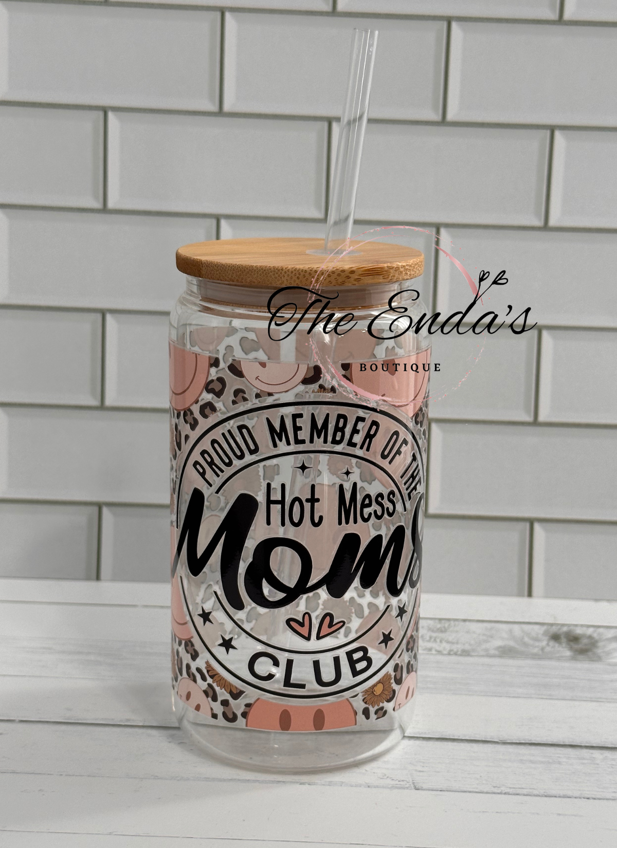 Proud Member Of The Hot Mess Moms Club Glass Cup