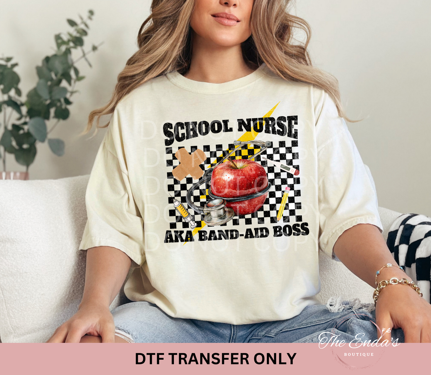 School Nurse AKA Band-Aid Boss DTF Transfer