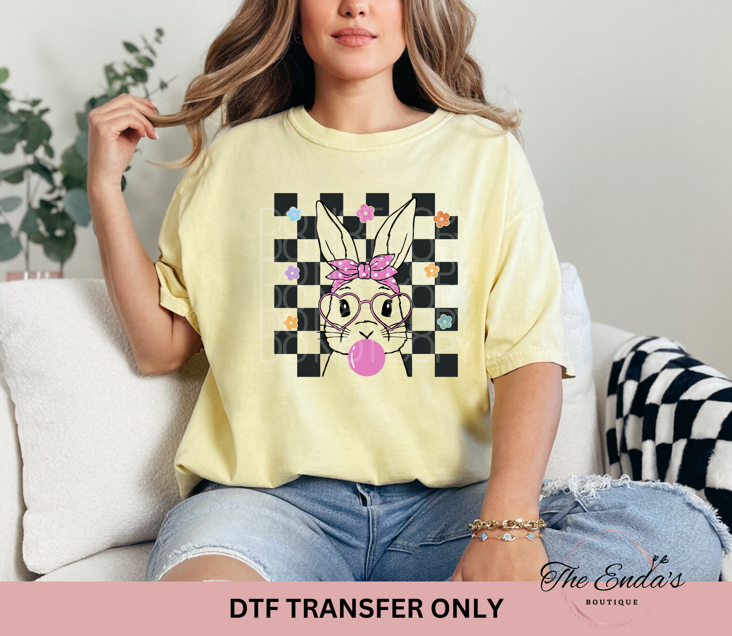 Bubblegum Bunny DTF Transfer