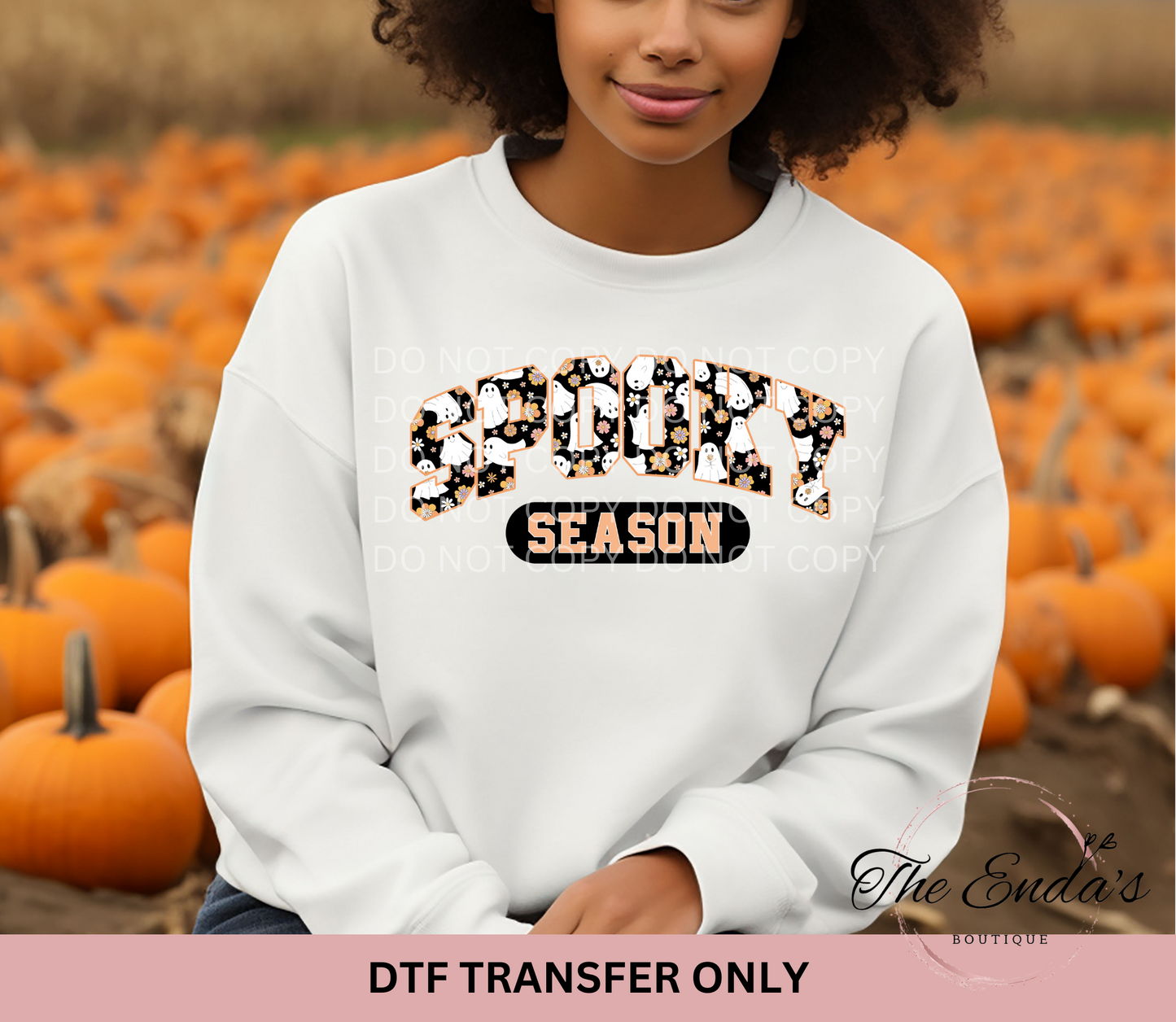 Ghost Pattern Spooky Season DTF Transfer