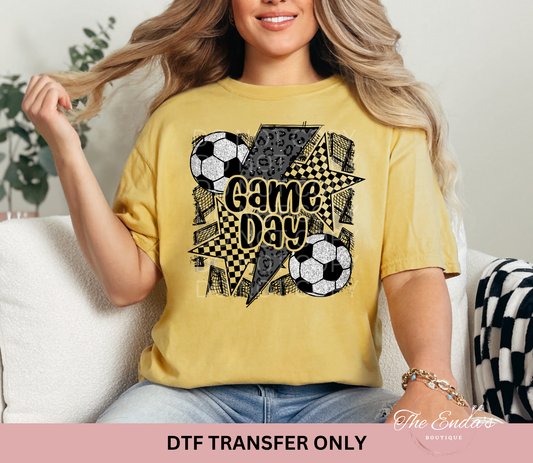 Faux Sequin Soccer Game Day DTF Transfer