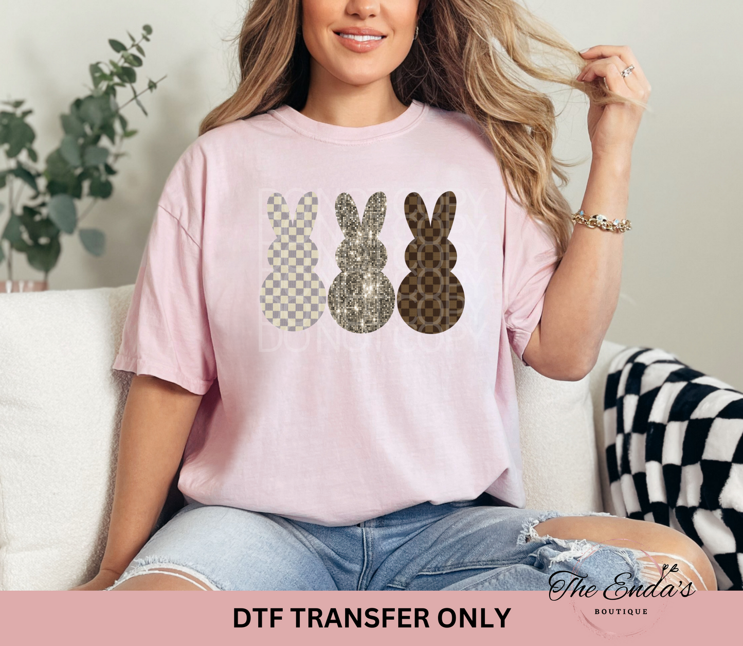 Boujee Checkered Peeps DTF Transfer