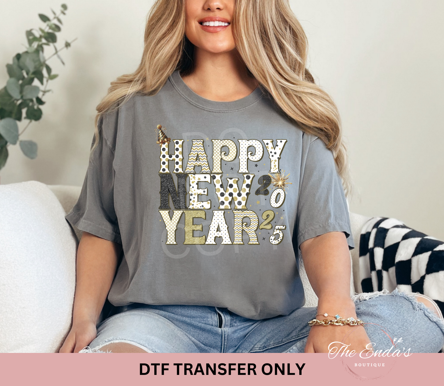 Happy New Year 2025 DTF Transfer