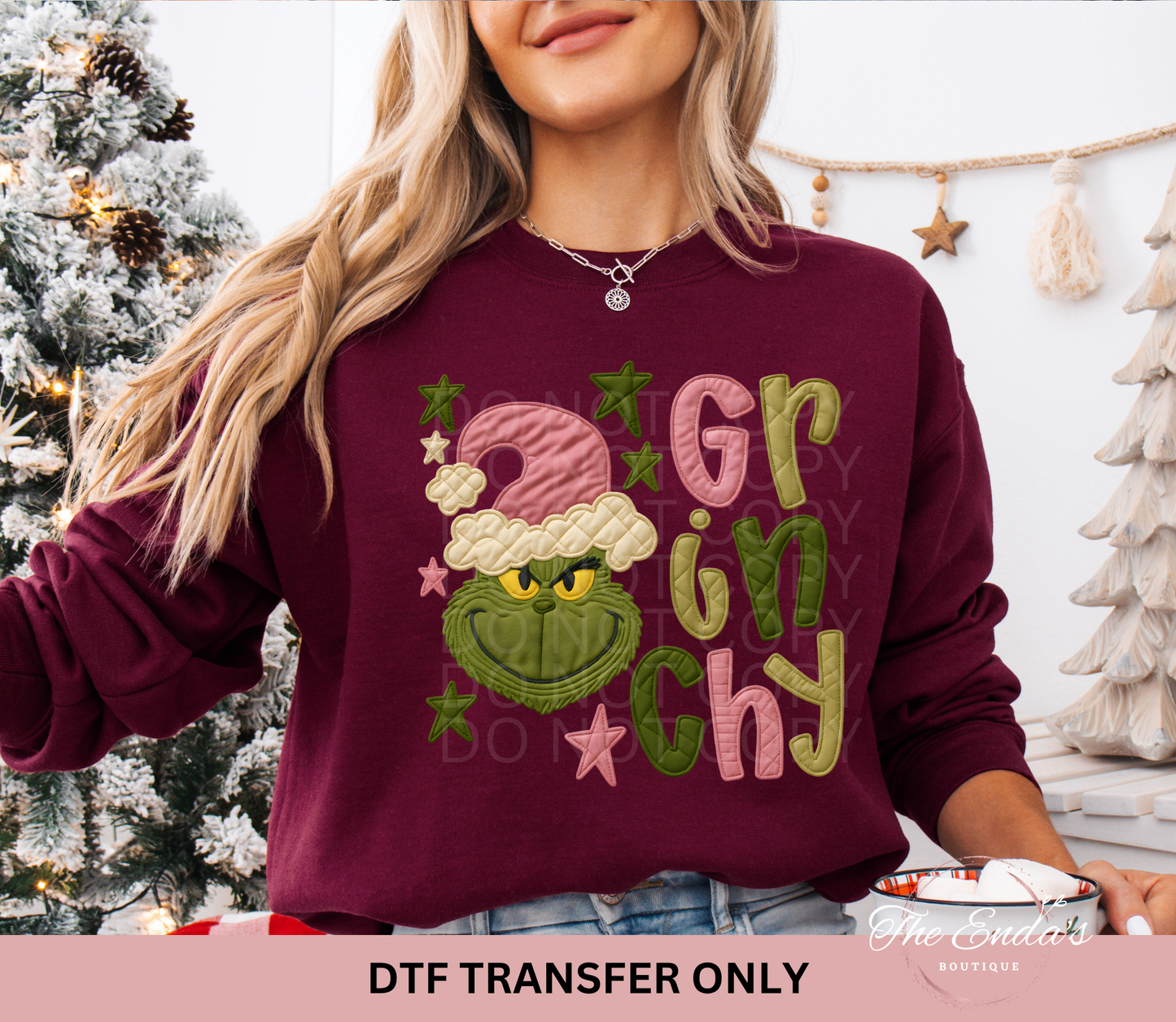 Stacked Green Man Stars Quilt DTF Transfer