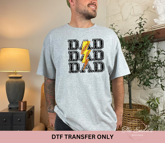 Dad Softball Lightning Bolt DTF Transfer