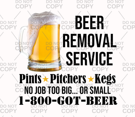 Beer Removal Service DTF Transfer