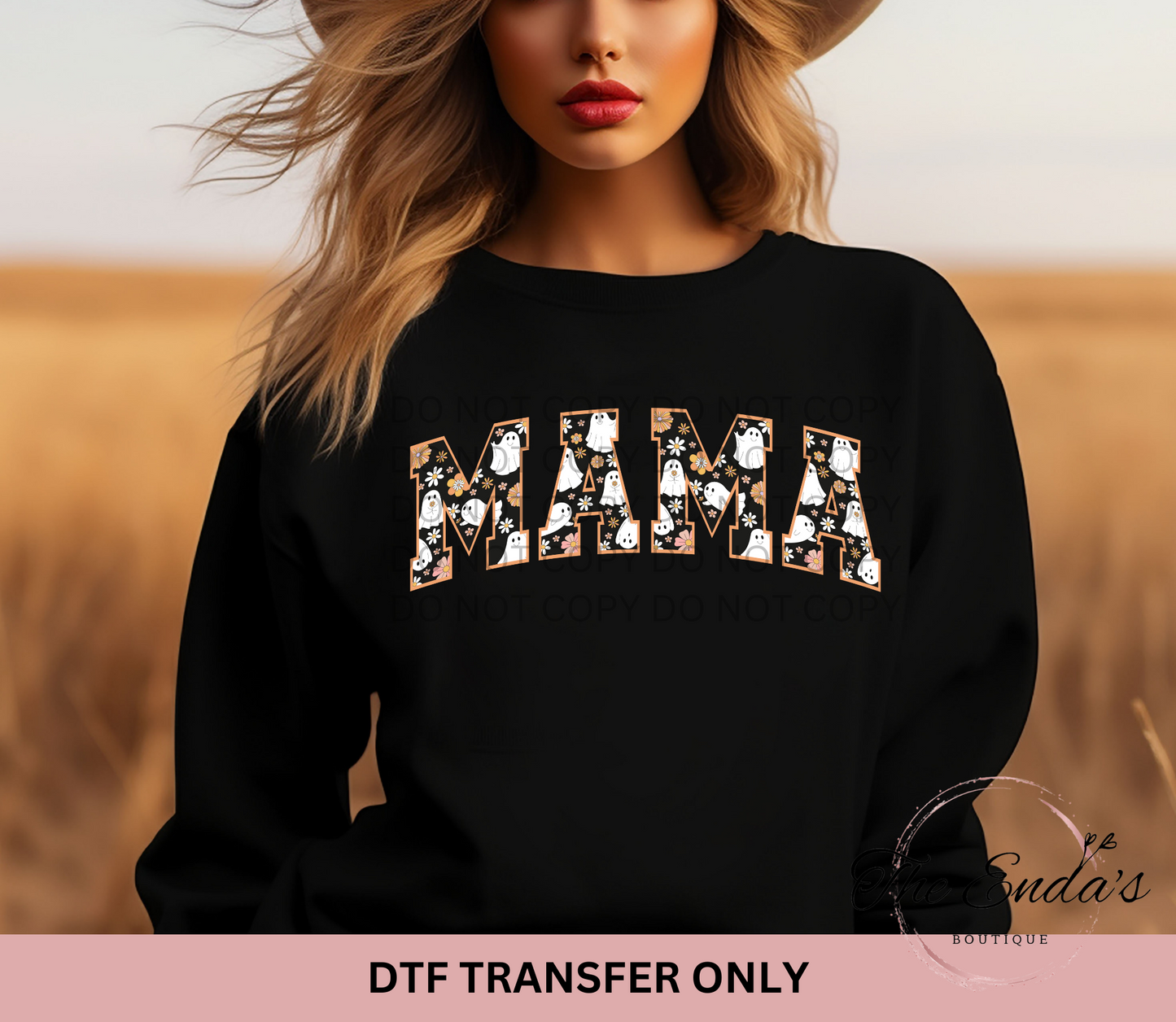 Ghost Pattern Mama DTF Transfer