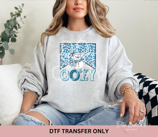 Leopard Cozy Snowman DTF Transfer