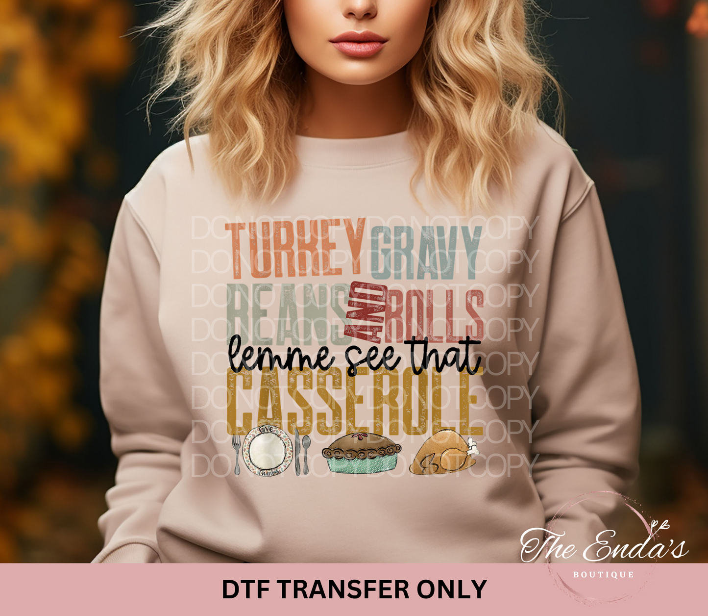 Thanksgiving Words DTF Transfer