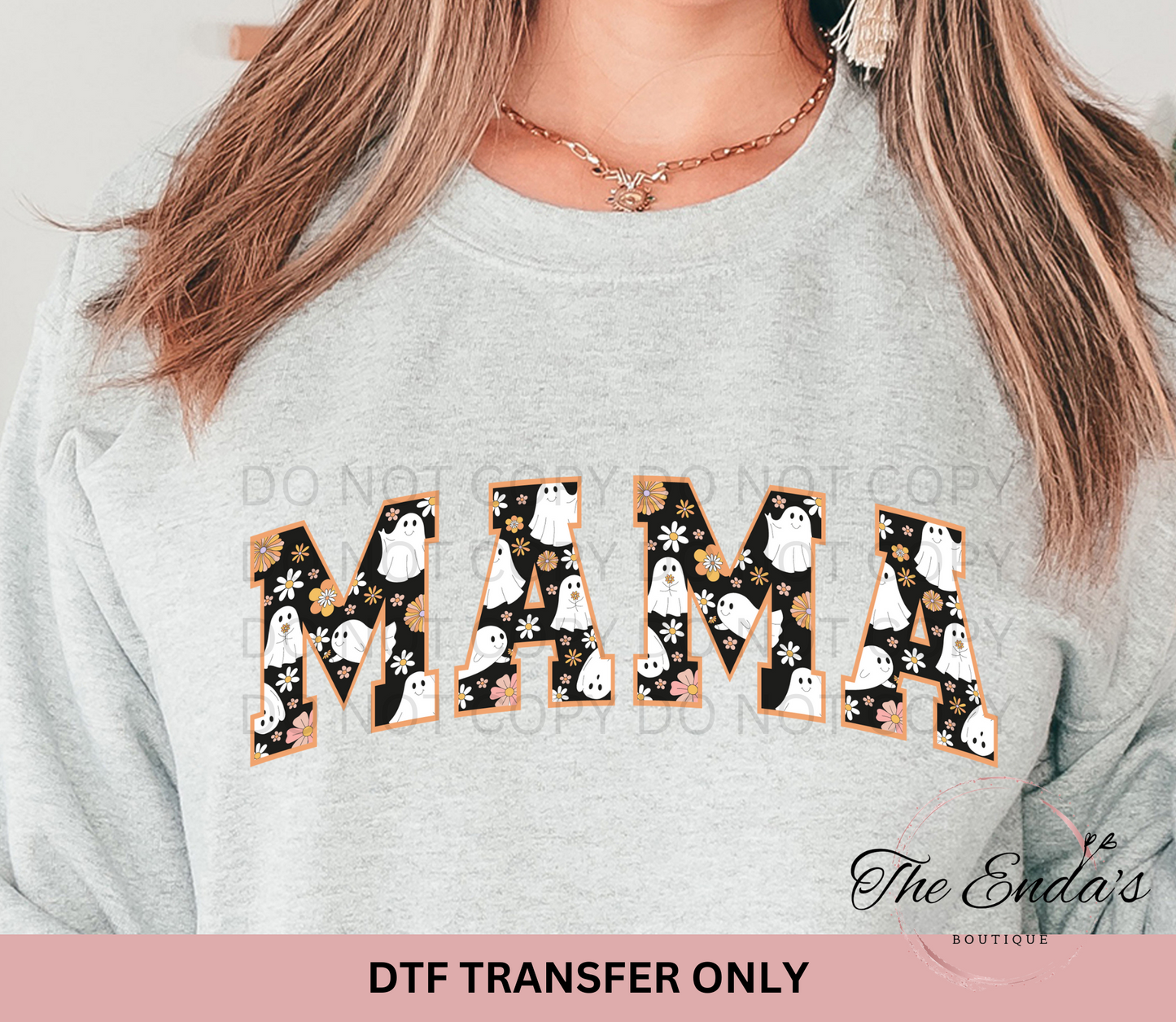 Ghost Pattern Mama DTF Transfer