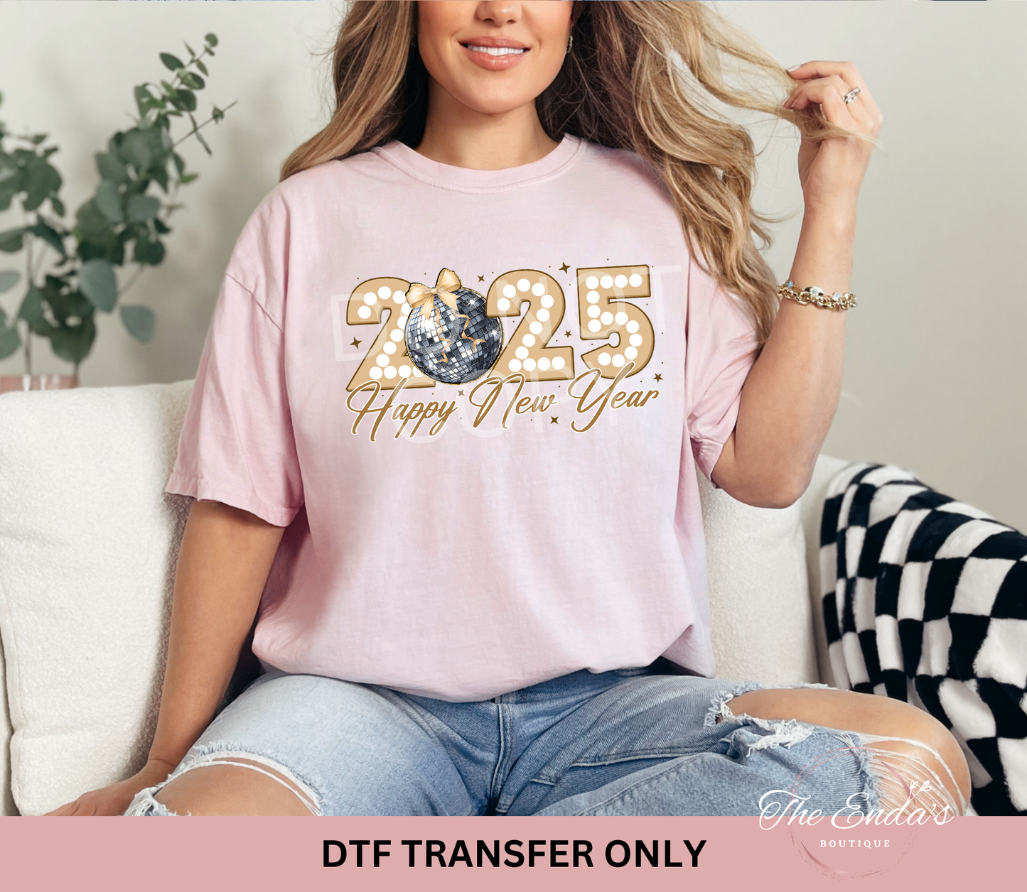 Disco 2025 Happy New Year DTF Transfer