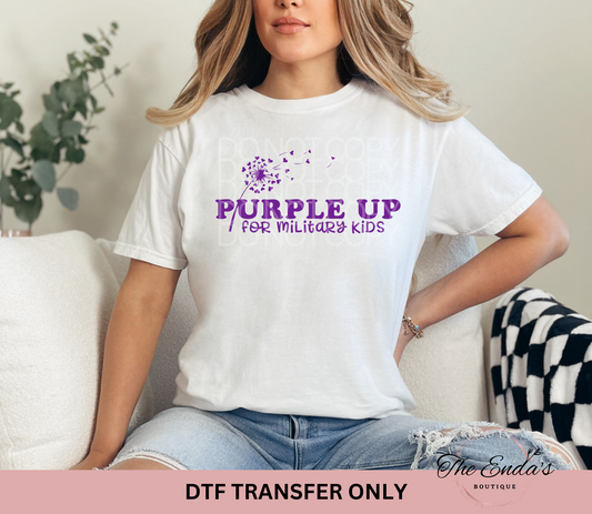 Purple Up Dandelion DTF Transfer