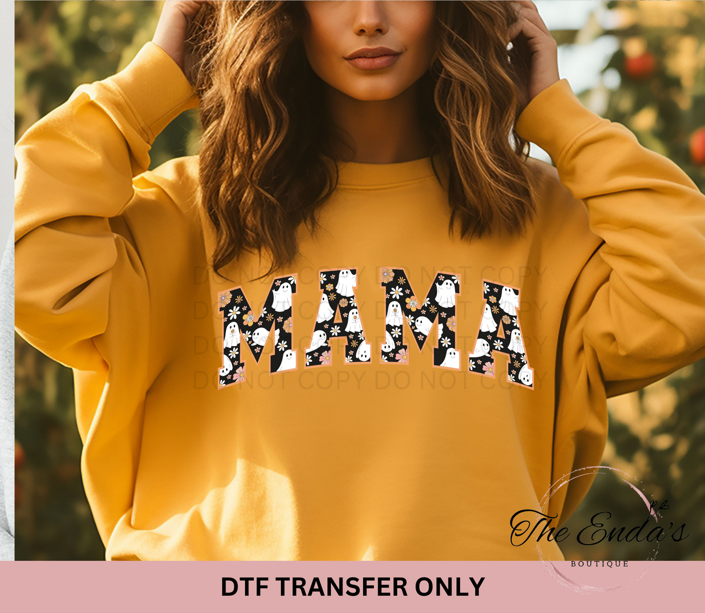 Ghost Pattern Mama DTF Transfer