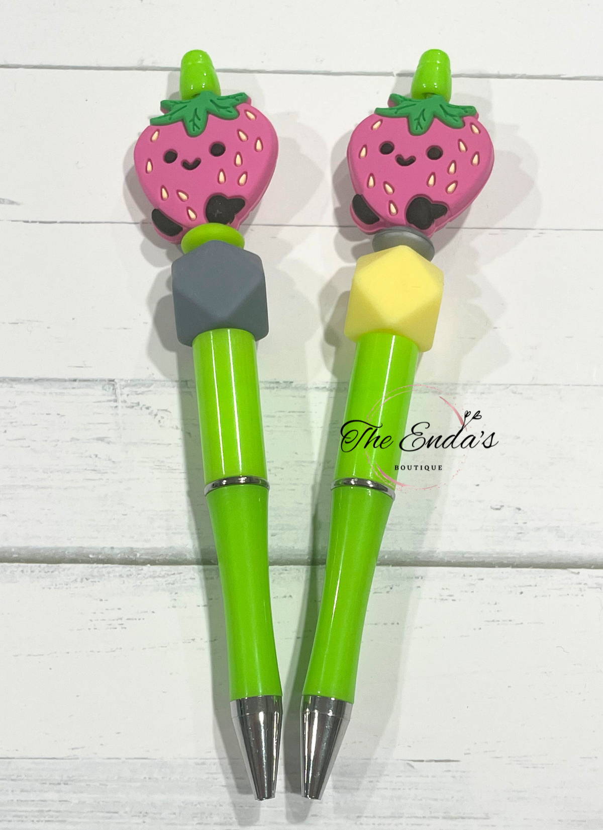 Pink Strawberry Beaded Pen **HAS 2 DIFFERENT OPTIONS**