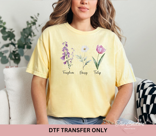 Foxglove Daisy Tulip DTF Transfer
