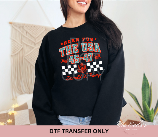 Born For The USA (Red) DTF Transfer