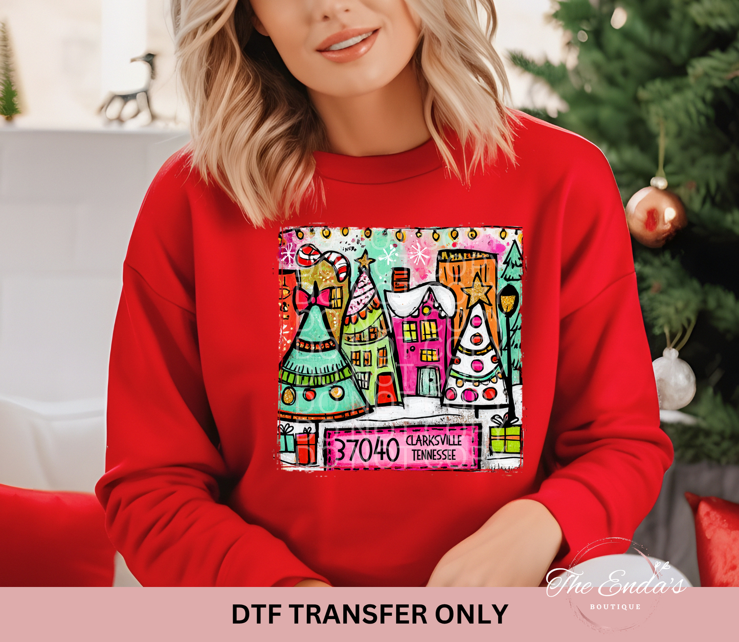 Personalized Preppy Small Town Christmas DTF Transfer